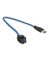 Delock Moduł Keystone Gniazdo USB 3.0 A(F) > USB 3.0 A(F) z kablem - nr 10