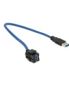 Delock Moduł Keystone Gniazdo USB 3.0 A(F) > USB 3.0 A(F) z kablem - nr 11