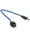 Delock Moduł Keystone Gniazdo USB 3.0 A(F) > USB 3.0 A(F) z kablem - nr 1