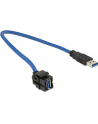 Delock Moduł Keystone Gniazdo USB 3.0 A(F) > USB 3.0 A(F) z kablem - nr 3
