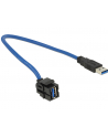 Delock Moduł Keystone Gniazdo USB 3.0 A(F) > USB 3.0 A(F) z kablem - nr 8