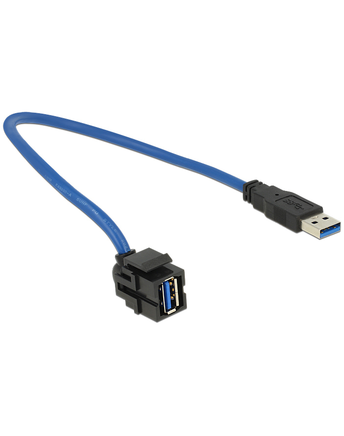 Delock Moduł Keystone Gniazdo USB 3.0 A(F) > USB 3.0 A(F) z kablem główny