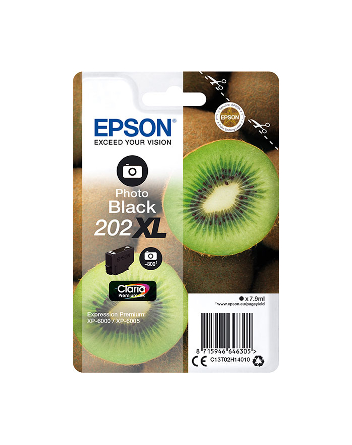 Tusz Epson photo black 202XL | 7,9ml | Claria Premium główny