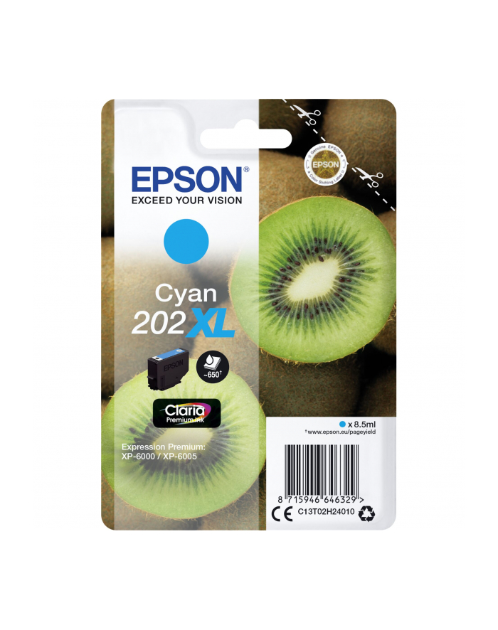 Tusz Epson singlepack 202XL cyan | 8,5ml | Claria premium główny