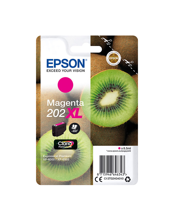Tusz Epson singlepack 202XL magenta | 8,5ml | Claria premium główny