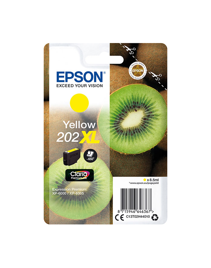 Tusz Epson singlepack 202XL yellow | 8,5ml | Claria premium główny