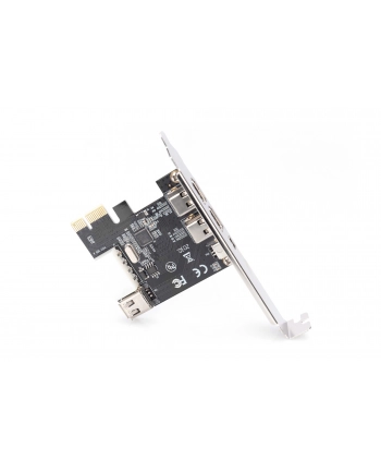 digitus Karta/Kontroler Firewire (400) PCI Exp., 2xZew. 1xZew.(Mini) IEEE1394a 6pin + Mini, Low Profile