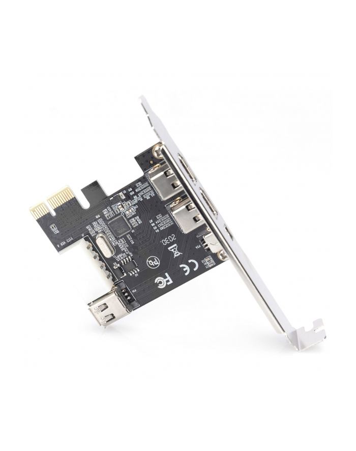 digitus Karta/Kontroler Firewire (400) PCI Exp., 2xZew. 1xZew.(Mini) IEEE1394a 6pin + Mini, Low Profile główny