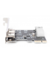 digitus Karta/Kontroler Firewire (400) PCI Exp., 2xZew. 1xZew.(Mini) IEEE1394a 6pin + Mini, Low Profile - nr 43