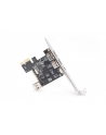 digitus Karta/Kontroler Firewire (400) PCI Exp., 2xZew. 1xZew.(Mini) IEEE1394a 6pin + Mini, Low Profile - nr 44