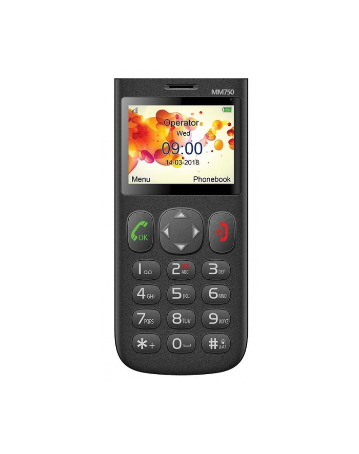 MaxCom MM750BB, Telefon GSM, Telefon Komórkowy Dla Seniora, Czarny główny