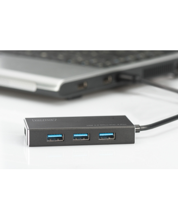 digitus HUB/Koncentrator 4-portowy USB 3.0 SuperSpeed, aktywny, HQ aluminium