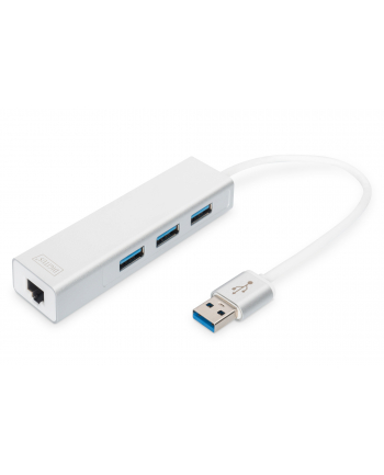 digitus HUB/Koncentrator 3-portowy USB 3.0 SuperSpeed z Gigabit LAN adapter