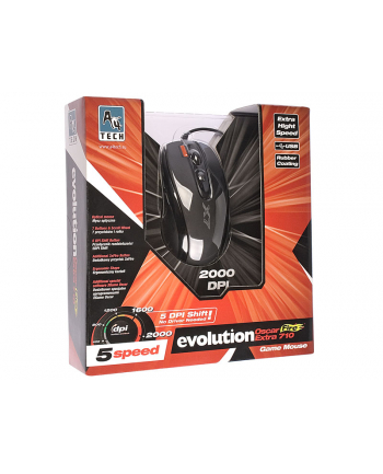 Mysz A4Tech X-710BK 3-Fire Extra High Speed Oscar Editor Optical Mouse USB (Black)