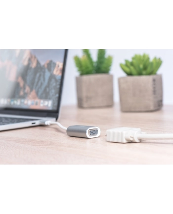 digitus Adapter VGA FullHD 75Hz USB 3.0 Typ-C, obudowa aluminiowa, długość