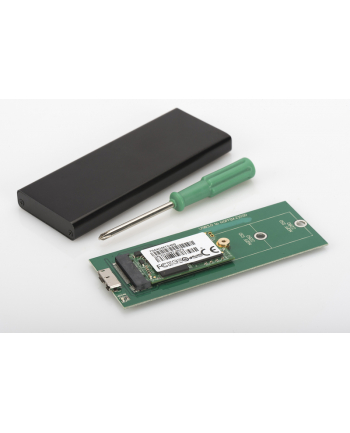 digitus Obudowa zewnętrzna USB 3.0 na dysk SATA SSD - M2 (NGFF), do 6 Gbit/s, aluminiowa, czarna