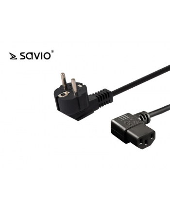 elmak SAVIO CL-115 Kabel zasilający Schuko męski kątowy - IEC C13, kątowy 1,2m