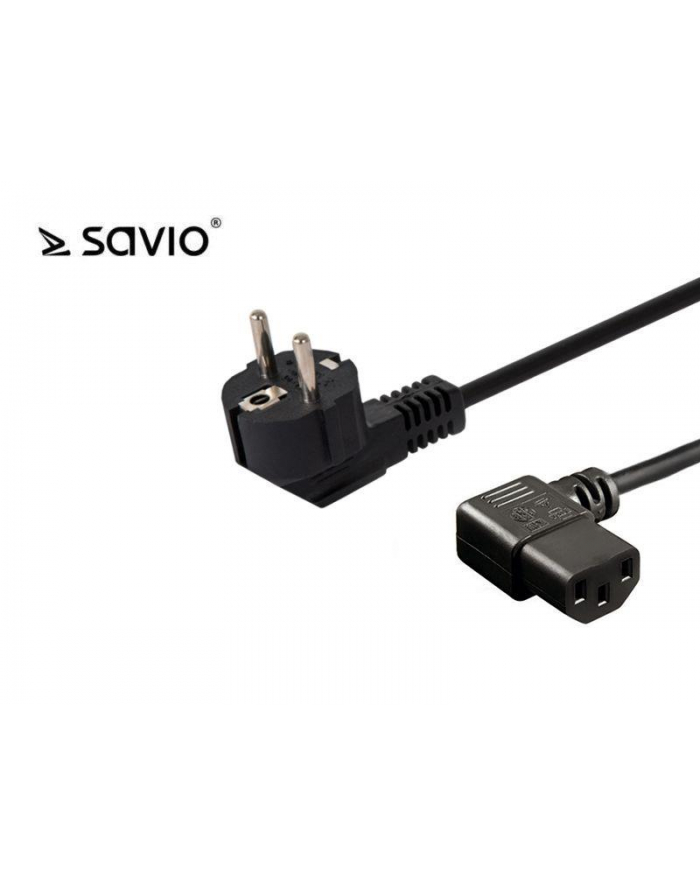 elmak SAVIO CL-116 Kabel zasilający Schuko męski kątowy - IEC C13, kątowy 1,8m główny