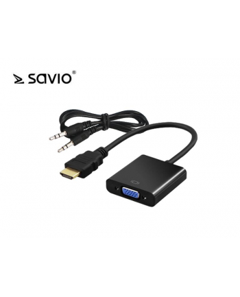 elmak SAVIO Adapter HDMI (M) - VGA 15 pin (F) z dźwiękiem (jack 3,5mm) CL-23/B