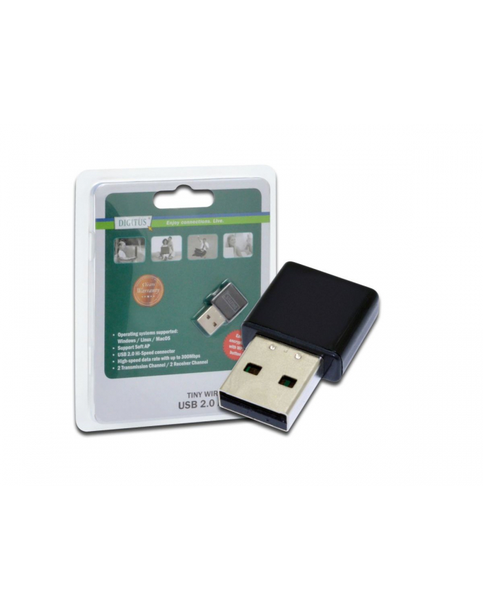 digitus Mini karta sieciowa bezprzewodowa WiFi 300N 300Mbps na USB 2.0 główny