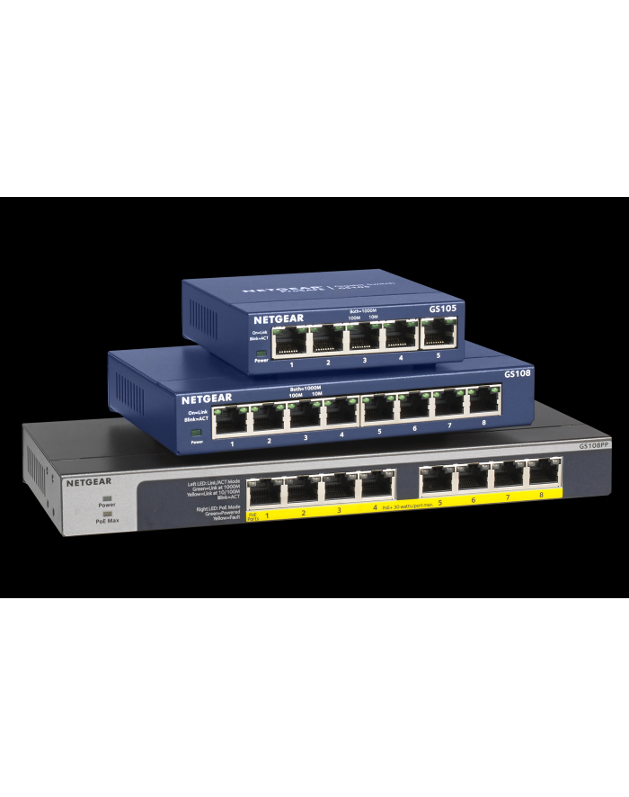 8-Port Gigabit Ethernet PoE+ Unmanaged Switch with 120W PoE Budget, Rack-mount or Wall-mount główny