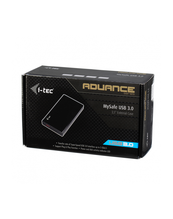 i-tec MYSAFE Advanced 3,5' USB 3.0 Obudowa zewnętrzna na dyski  HDD i SSD SATA I II III czarna aluminiowa główny