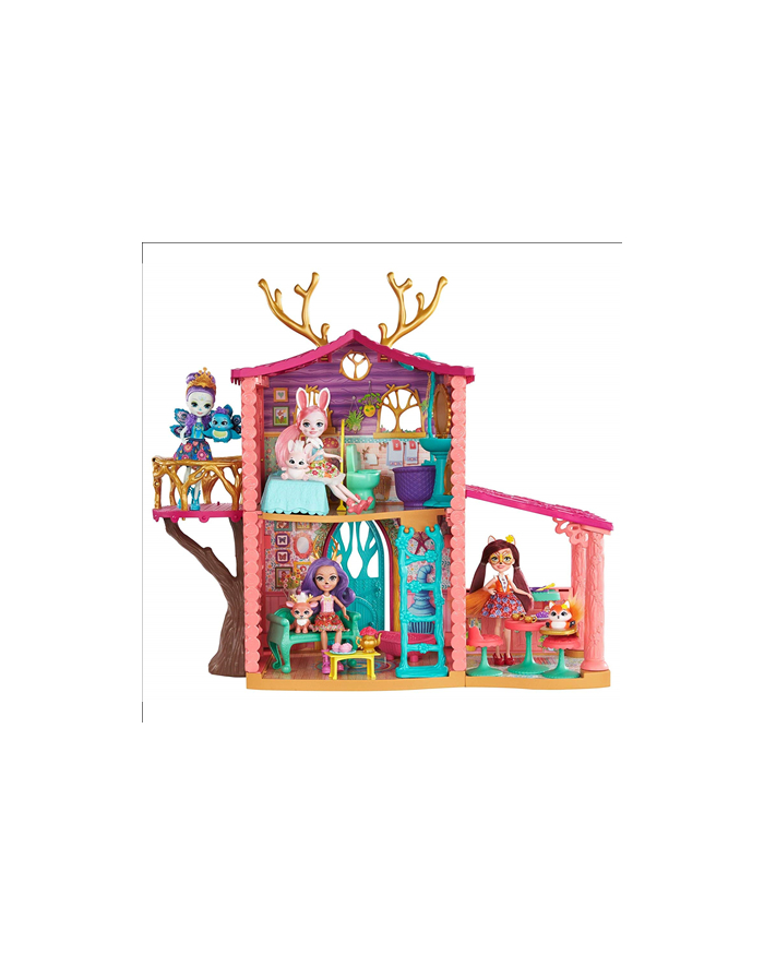 Mattel Barbie Enchantimals domek jelonków FRH50 /2 (w zestawie domek, lalka i zwierzak) główny