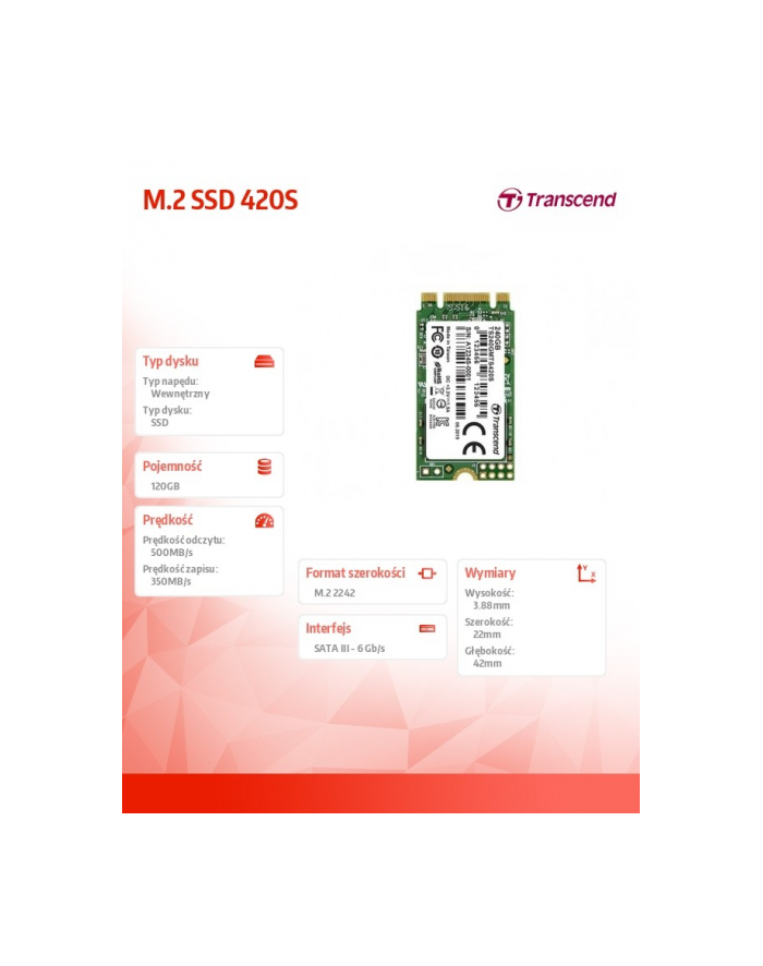 Transcend MTS420S 120 GB M.2 SSD główny
