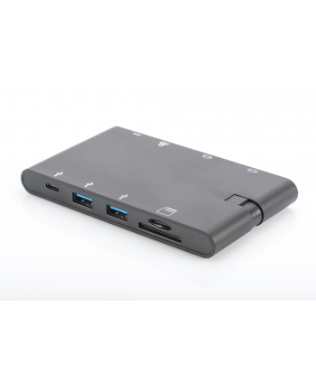 Digitus Universal Travel Docking Station - HDMI, USB, USB-C, VGA, RJ-45, Card Reader