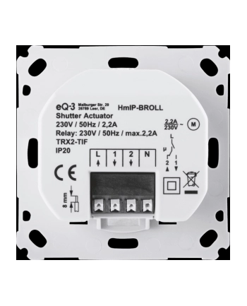 Homematic IP roller shutter actuator for brand switches