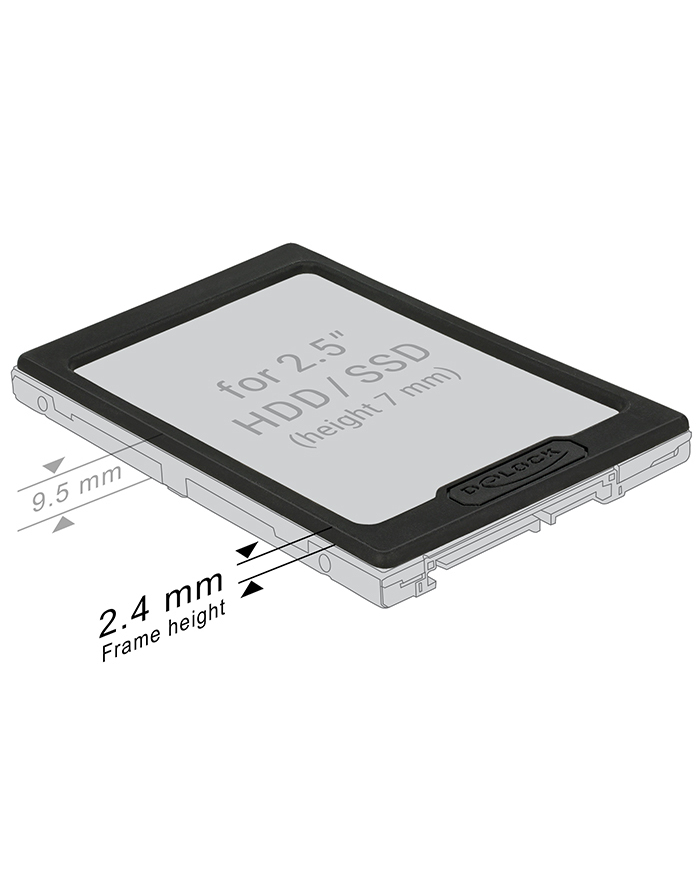 DeLOCK 2.5 HDD / SSD Mounting Frame from 7 to 9.5mm główny