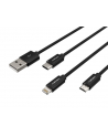natec Kabel Extreme Media micro USB, USB-C, Lightning combo 1m czarny - nr 29