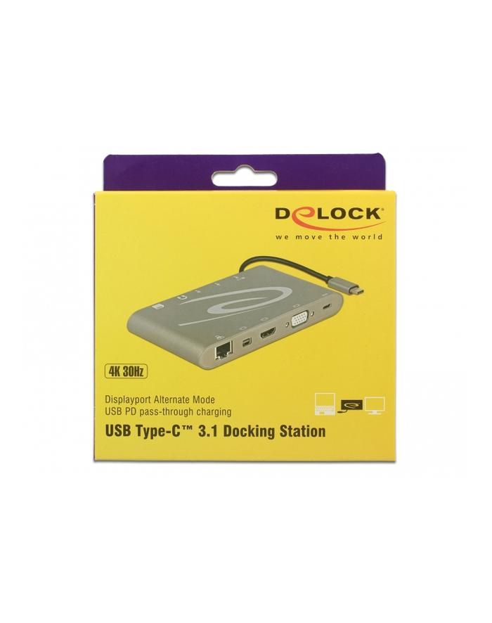 Delock replikator portów USB Typ-C ->MIC,Audio,HDMI,DVI,LAN, 3x USB 3.0) 4K główny