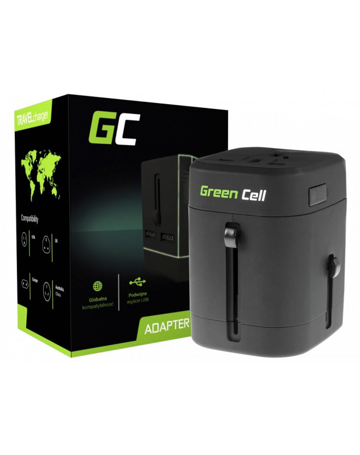 Travel Adapter Green Cell ALL-IN-ONE 150 | 2xUSB | 2xFuse główny