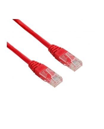 Patchcord RJ45, osłonka zalewana, kat. 5e UTP, 10 m, czerwony - retail