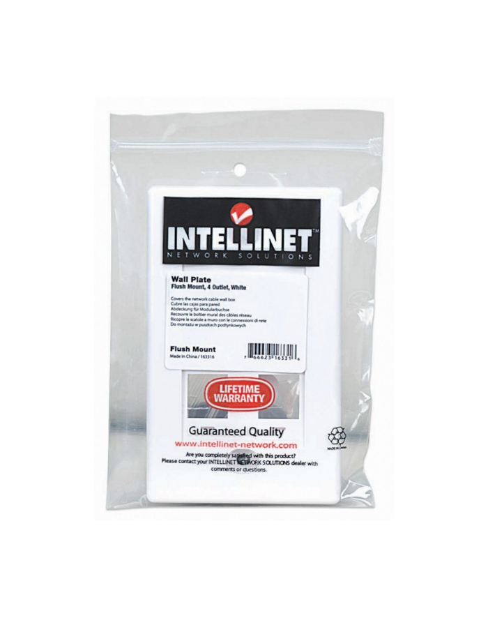 intellinet network solutions Intellinet 4-Portowy panel na modyły Keystone do puszki (PN 517874) biały główny