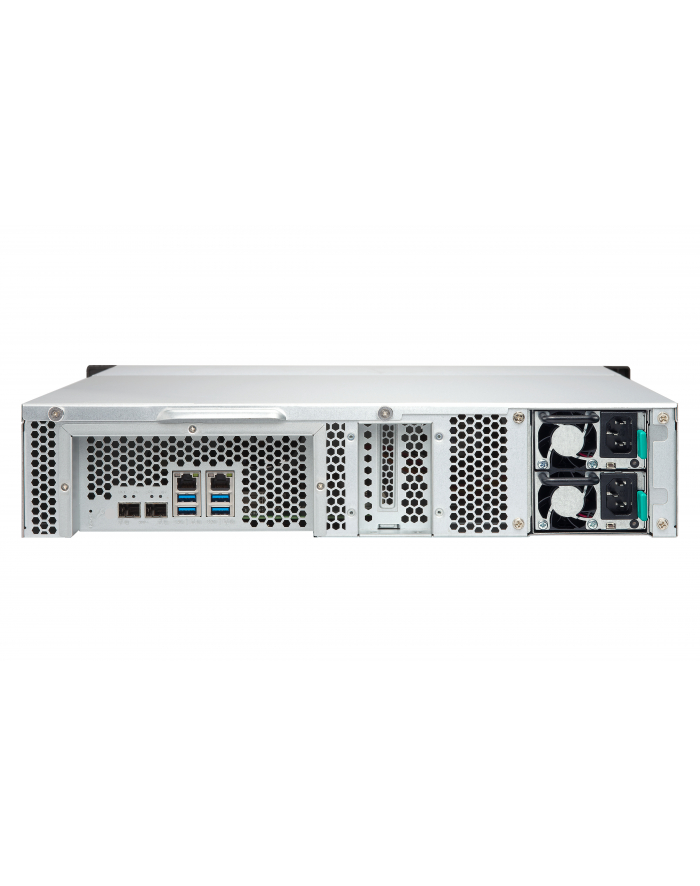 QNAP 12-Bay, 2U, RAID 0/1/5/6 (4GB RAM, Cortex-A57) + 10GbE SFP+; Redundant PSU główny