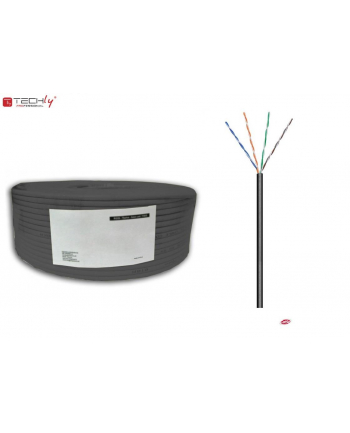 techly pro TechlyPro Kabel skrętka zewnętrzna U/UTP Cat5e 4x2 drut CCA rolka 100m czarny