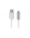 natec Extreme Media kabel microUSB - USB 2.0 (M), 1m, srebrny, LED ładowania - nr 14