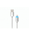 natec Extreme Media kabel microUSB - USB 2.0 (M), 1m, srebrny, LED ładowania - nr 20