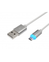 natec Extreme Media kabel microUSB - USB 2.0 (M), 1m, srebrny, LED ładowania - nr 21