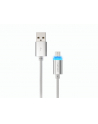 natec Extreme Media kabel microUSB - USB 2.0 (M), 1m, srebrny, LED ładowania - nr 25