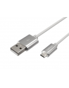 natec Extreme Media kabel microUSB - USB 2.0 (M), 1m, srebrny, nylonowy oplot - nr 10