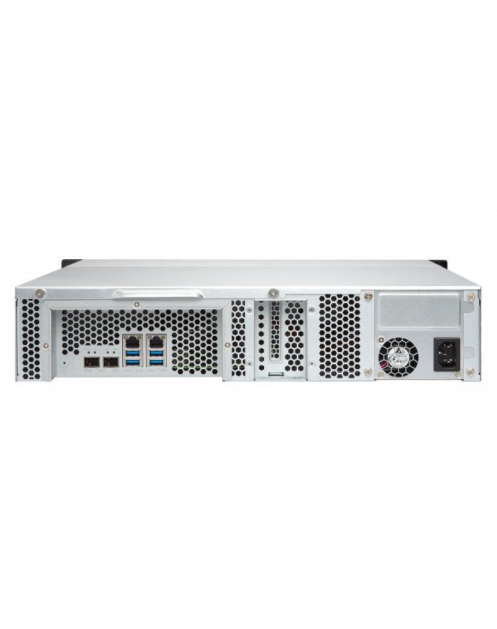 QNAP 12-Bay, 2U, RAID 0/1/5/6 (4GB RAM, Cortex-A57) + 10GbE SFP+; Single PSU główny