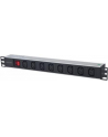 intellinet network solutions Intellinet Listwa zasilająca rack 19'' 1U  110V - 250V/10A 8 gniazd C13 kabel 2m - nr 12