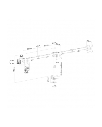 newstar Uchwyt biurkowy na 3 monitory 10-27' FPMA-D550D3BLAC