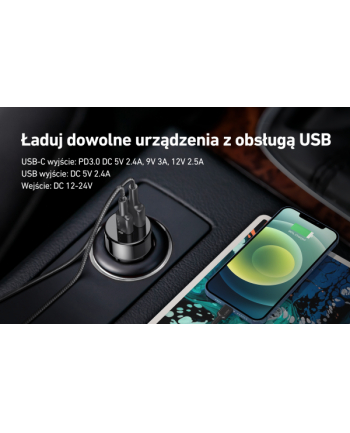 aukey Ładowarka samochodowa ultraszybka CC-Y7 2xUSB Power Delivery 2.0 5.4A 36W