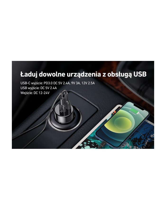 aukey Ładowarka samochodowa ultraszybka CC-Y7 2xUSB Power Delivery 2.0 5.4A 36W główny