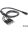 Delock rozdzielacz kabla zasilającego DC 5.5 x 2.1 mm 1x żeński > 4x męski 0.5m - nr 10