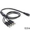 Delock rozdzielacz kabla zasilającego DC 5.5 x 2.1 mm 1x żeński > 4x męski 0.5m - nr 3